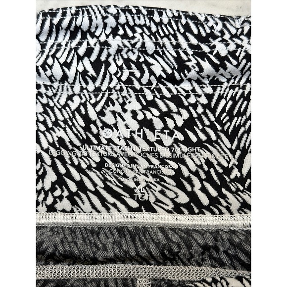 Athleta Ultimate Stash Textured 7/8 Tight Women's Size XL Tailwind Black White - Picture 6 of 10
